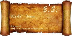 Biró Soma névjegykártya