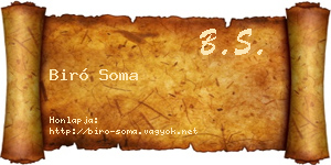 Biró Soma névjegykártya
